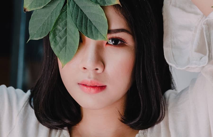 Asian woman with double eyelids