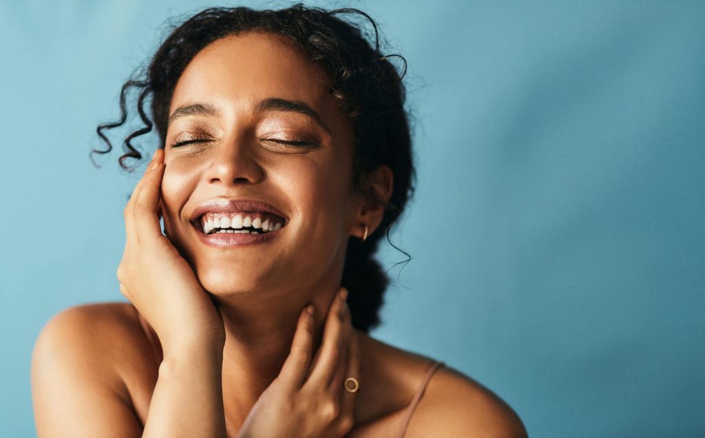 Woman Eyes closed Smiling