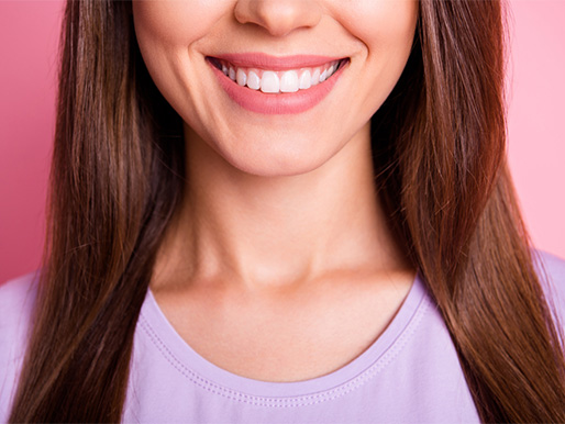 closeup woman post chin augmentation