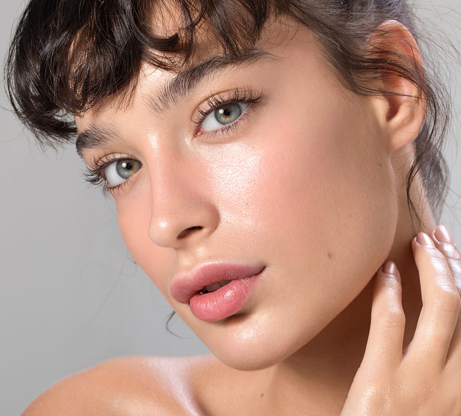 Model With Female Chin Implant Surgery